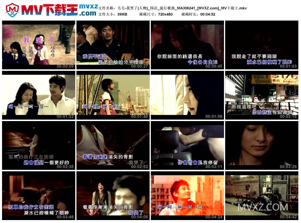 毛毛-我哭了(人物)_国语_流行歌曲_MA306241